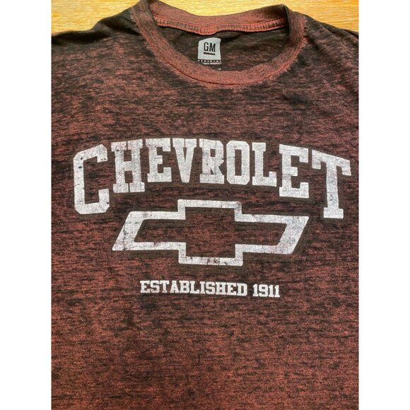 Chevrolet Vintage Style T-Shirt Mens Small Burnt Red Heather Crew Neck Short Sle - Picture 2 of 4